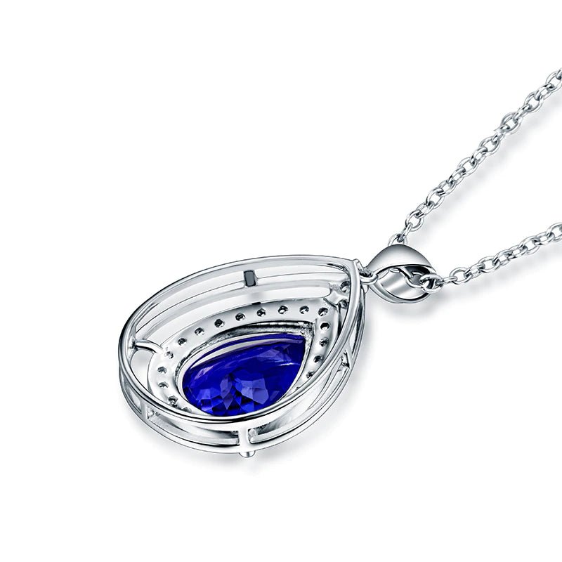 18Kt White Gold Diamonds 3.13 ct Tanzanite Pendants