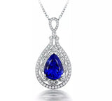 18Kt White Gold Diamonds 3.13 ct Tanzanite Pendants