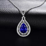 18Kt White Gold Diamonds 3.13 ct Tanzanite Pendants