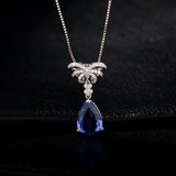 18Kt White Gold Diamonds 4.10 ct Tanzanite Pendants