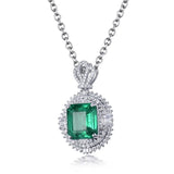 18Kt White Gold Diamonds 4.50 ct Emerald Pendant (Unisex)