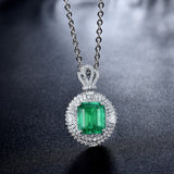 18Kt White Gold Diamonds 4.50 ct Emerald Pendant (Unisex)