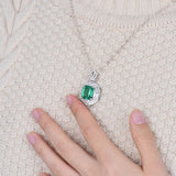 18Kt White Gold Diamonds 4.50 ct Emerald Pendant (Unisex)