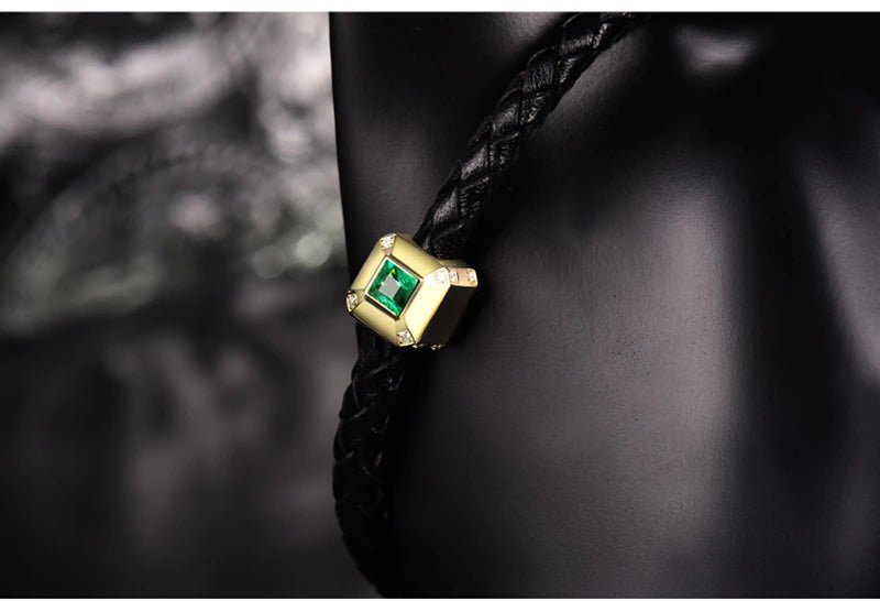 18Kt Yellow Gold 0.36 ct Emerald Bracelet with Diamonds