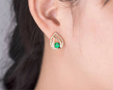 18Kt Yellow Gold 1.25ct Tsavorite Earrings with Diamond