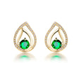18Kt Yellow Gold 1.25ct Tsavorite Earrings with Diamond