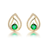 18Kt Yellow Gold 1.25ct Tsavorite Earrings with Diamond