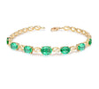 18Kt Yellow Gold 5.185 ct Emerald Bracelet with Diamonds (Unisex)