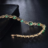 18Kt Yellow Gold 5.185 ct Emerald Bracelet with Diamonds (Unisex)