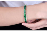 18Kt Yellow Gold 8.00 ct Emerald Bracelet with Natural Diamond