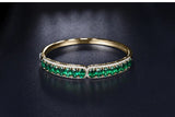 18Kt Yellow Gold 8.00 ct Emerald Bracelet with Natural Diamond