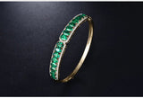 18Kt Yellow Gold 8.00 ct Emerald Bracelet with Natural Diamond
