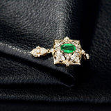 18Kt Yellow Gold Diamond & 0.60 ct Emerald Pendant