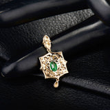 18Kt Yellow Gold Diamond & 0.60 ct Emerald Pendant