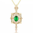 18Kt Yellow Gold Diamond & 0.60 ct Emerald Pendant