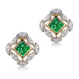18Kt Yellow Gold Diamond 0.70 ct Emerald Stud Earrings