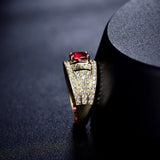18Kt Yellow Gold Diamond 1.05 ct Ruby Ring