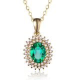 18Kt Yellow Gold Diamond 1.18 ct Emerald Pendant