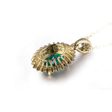 18Kt Yellow Gold Diamond 1.18 ct Emerald Pendant