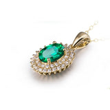 18Kt Yellow Gold Diamond 1.18 ct Emerald Pendant