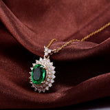 18Kt Yellow Gold Diamond 1.44 ct Emerald Pendant
