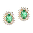 18Kt Yellow Gold Diamond 1.48 ct Emerald Stud Earrings