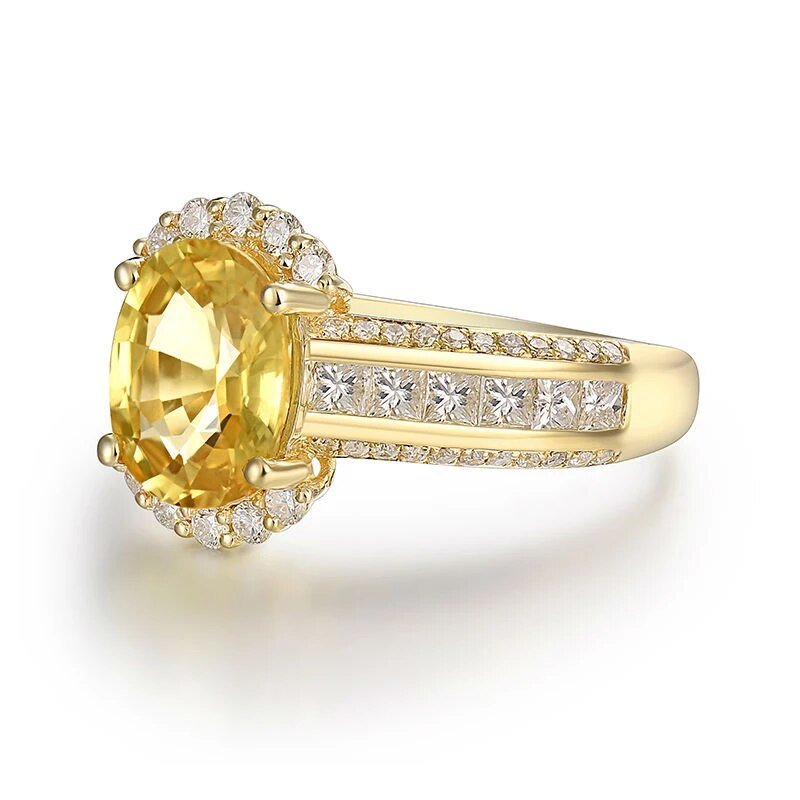 18kt Yellow Gold Diamond & 2.24ct Yellow Sapphire Ring