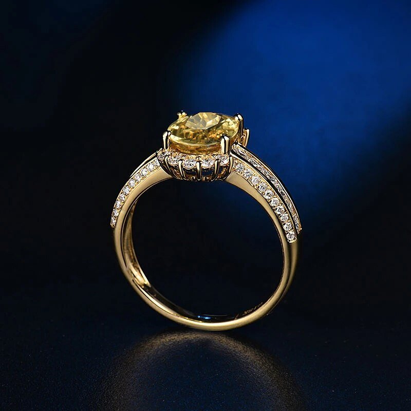 18kt Yellow Gold Diamond & 2.24ct Yellow Sapphire Ring