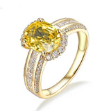 18kt Yellow Gold Diamond & 2.24ct Yellow Sapphire Ring