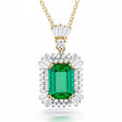 18Kt Yellow Gold Diamond & 2.36 ct Emerald Pendant