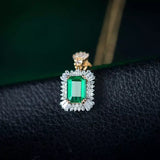 18Kt Yellow Gold Diamond & 2.36 ct Emerald Pendant