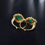 18Kt Yellow Gold Diamond 2.60 ct Emerald Stud Earrings