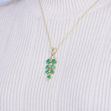 18Kt Yellow Gold Diamond & 4.40 ct Emerald Pendant