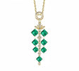 18Kt Yellow Gold Diamond & 4.40 ct Emerald Pendant