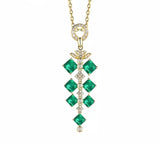 18Kt Yellow Gold Diamond & 4.40 ct Emerald Pendant