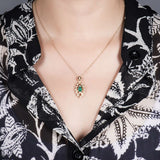 18kt Yellow Gold Diamonds 0.53 ct Emerald Pendant