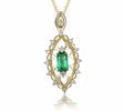 18kt Yellow Gold Diamonds 0.53 ct Emerald Pendant
