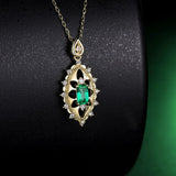 18kt Yellow Gold Diamonds 0.53 ct Emerald Pendant