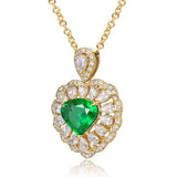 18Kt Yellow Gold Diamonds 1.71 ct Emerald Pendant
