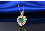 18Kt Yellow Gold Diamonds 1.71 ct Emerald Pendant