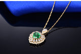 18Kt Yellow Gold Diamonds 1.71 ct Emerald Pendant