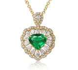 18Kt Yellow Gold Diamonds 1.71 ct Emerald Pendant
