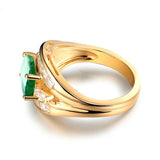 18kt Yellow Gold Natural Diamond & 1.60ct Emerald Ring