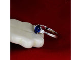 18Kt White Gold 0.70ct Sapphire Ring with Natural Diamonds