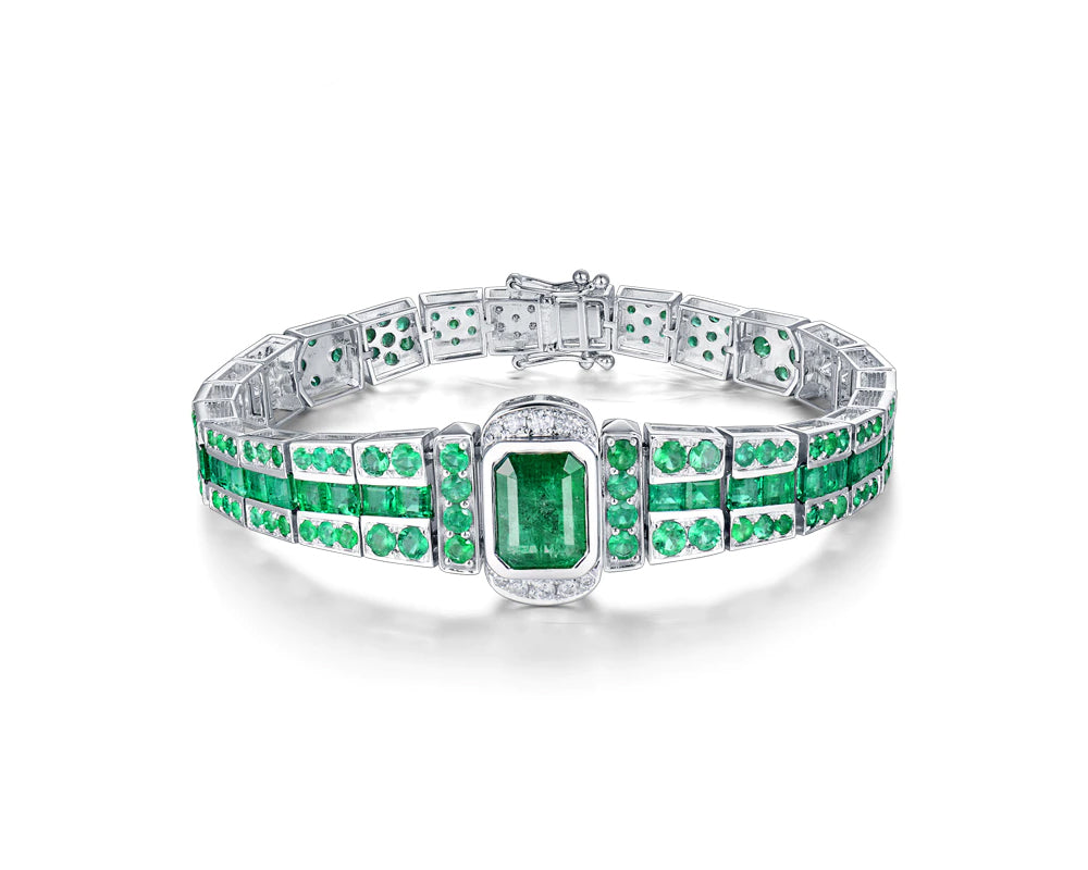 Oval Emeralds & Diamonds Tennis Bracelet! Made in 18K White Gold! Hand Made  in… | Instagram