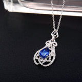 14Kt White Gold Diamonds 2.08 Tanzanite Pendant