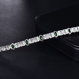 18Kt White Gold 7.61 ct Emerald Bracelet with Diamonds (Unisex)