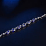 18Kt White Gold 4.80 ct Tanzanite Bracelet with Diamonds