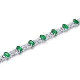 18Kt White Gold 7.61 ct Emerald Bracelet with Diamonds (Unisex)