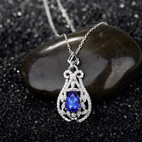 14Kt White Gold Diamonds 2.08 Tanzanite Pendant